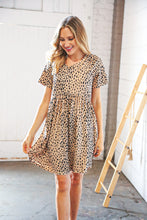 Load image into Gallery viewer, Taupe Spotted Leopard Babydoll Pocketed Swing Dress
