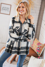 Load image into Gallery viewer, Black Yarn Dyed Plaid Oversized Pocketed Shacket
