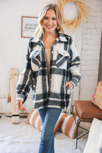 Load image into Gallery viewer, Black Yarn Dyed Plaid Oversized Pocketed Shacket
