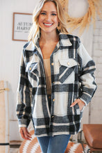 Load image into Gallery viewer, Black Yarn Dyed Plaid Oversized Pocketed Shacket
