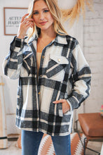 Load image into Gallery viewer, Black Yarn Dyed Plaid Oversized Pocketed Shacket
