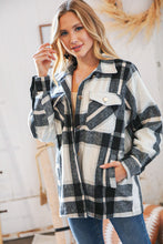 Load image into Gallery viewer, Black Yarn Dyed Plaid Oversized Pocketed Shacket
