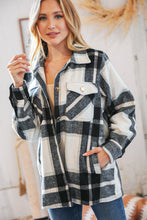 Load image into Gallery viewer, Black Yarn Dyed Plaid Oversized Pocketed Shacket
