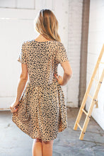 Load image into Gallery viewer, Taupe Spotted Leopard Babydoll Pocketed Swing Dress
