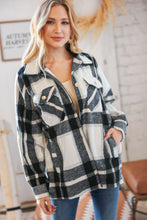 Load image into Gallery viewer, Black Yarn Dyed Plaid Oversized Pocketed Shacket
