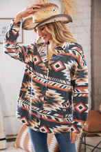 Load image into Gallery viewer, Black Brushed Aztec Oversized Pocketed Shacket
