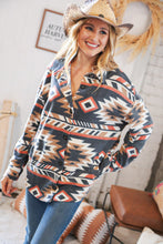 Load image into Gallery viewer, Black Brushed Aztec Oversized Pocketed Shacket
