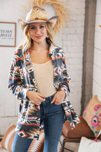 Load image into Gallery viewer, Black Brushed Aztec Oversized Pocketed Shacket
