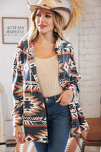 Load image into Gallery viewer, Black Brushed Aztec Oversized Pocketed Shacket
