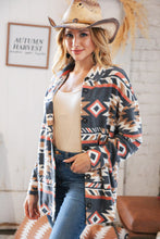 Load image into Gallery viewer, Black Brushed Aztec Oversized Pocketed Shacket
