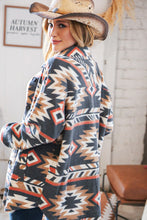 Load image into Gallery viewer, Black Brushed Aztec Oversized Pocketed Shacket
