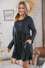 Load image into Gallery viewer, Black Hacci Dot Foil Babydoll Pocketed Dress
