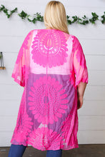 Load image into Gallery viewer, Fuchsia Crochet Lace Scallop Kimono
