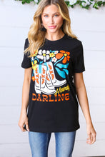 Load image into Gallery viewer, Black Cotton HOWDY DARLING Graphic Tee
