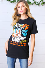 Load image into Gallery viewer, Black Cotton HOWDY DARLING Graphic Tee
