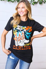 Load image into Gallery viewer, Black Cotton HOWDY DARLING Graphic Tee
