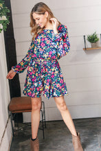Load image into Gallery viewer, Navy Floral Challis Woven Romper
