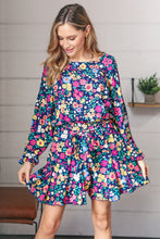 Load image into Gallery viewer, Navy Floral Challis Woven Romper
