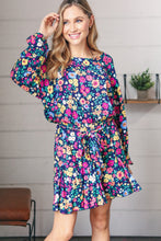 Load image into Gallery viewer, Navy Floral Challis Woven Romper
