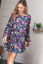 Load image into Gallery viewer, Navy Floral Challis Woven Romper
