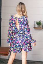 Load image into Gallery viewer, Navy Floral Challis Woven Romper
