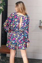 Load image into Gallery viewer, Navy Floral Challis Woven Romper
