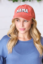 Load image into Gallery viewer, Rust Tangerine Cotton "MAMA" Adjustable Baseball Cap
