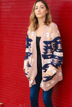 Load image into Gallery viewer, Aztec Tribal Print Open Cardigan with Pockets
