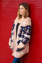 Load image into Gallery viewer, Aztec Tribal Print Open Cardigan with Pockets
