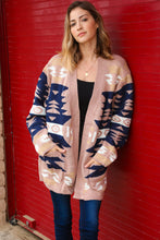 Load image into Gallery viewer, Aztec Tribal Print Open Cardigan with Pockets
