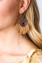 Load image into Gallery viewer, Coffee Boho Brass Tassel Drop Earrings
