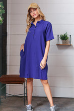 Load image into Gallery viewer, Off Blue Cotton Placard Yoke Midi Dress
