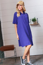 Load image into Gallery viewer, Off Blue Cotton Placard Yoke Midi Dress
