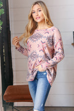 Load image into Gallery viewer, Pink Textured Aztec Print Pullover
