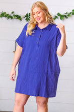 Load image into Gallery viewer, Off Blue Cotton Placard Yoke Midi Dress
