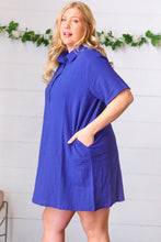 Load image into Gallery viewer, Off Blue Cotton Placard Yoke Midi Dress
