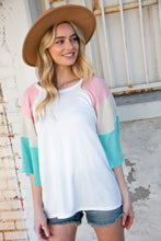 Load image into Gallery viewer, Two-Tone Flutter Bell Sleeve Color Block Top
