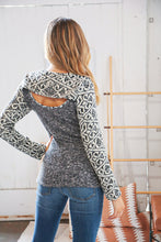 Load image into Gallery viewer, Black &amp; Cream Aztec Two Fer Slub Rib Terry Top
