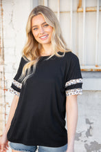 Load image into Gallery viewer, Rib Leopard Print Game Day Out Seam Stitch Top
