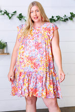 Load image into Gallery viewer, Lilac &amp; Peach Floral Yoke Poplin Woven Dress
