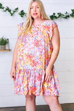 Load image into Gallery viewer, Lilac &amp; Peach Floral Yoke Poplin Woven Dress
