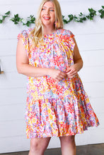 Load image into Gallery viewer, Lilac &amp; Peach Floral Yoke Poplin Woven Dress
