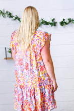 Load image into Gallery viewer, Lilac &amp; Peach Floral Yoke Poplin Woven Dress
