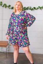 Load image into Gallery viewer, Navy Floral Challis Woven Romper
