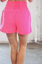 Load image into Gallery viewer, Neon Coral Smocked Waistband Work Out Shorts
