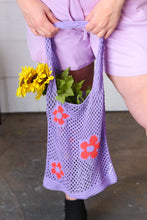 Load image into Gallery viewer, Lavender Crochet Tote Hobo Bag
