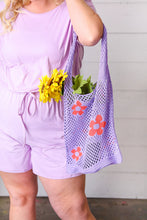 Load image into Gallery viewer, Lavender Crochet Tote Hobo Bag
