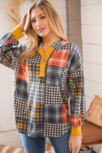 Load image into Gallery viewer, Plaid Patchwork Button Down Losse Fit Hoodie
