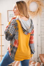 Load image into Gallery viewer, Plaid Patchwork Button Down Losse Fit Hoodie
