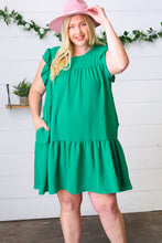 Load image into Gallery viewer, Green Yoke Poplin Woven Dress
